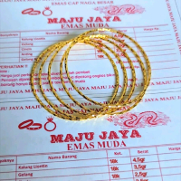 gelang tangan keroncong ulir isi 5 pcs perhiasan dewasa emas muda Bracelets