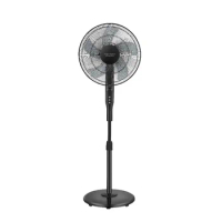 HAOYUNMA 16" DC Pedestal Fan and Remote, Black Floor standing fan