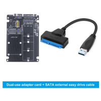 M.2 NGFF SSD To SATA 3.0 Adapter Card MSATA SSD To SATA 3.0 Riser Card With SATA Easy Drive Cable