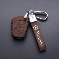 For Mercedes Benz W205 W210 W211 W124 CLA GLA GLK AMG GLC Keyless Key Case Cover Leather Keychain Ac