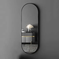 Design Nordic Wall Mirror Bathroom Oval European Vanity Mirror Wall Sticker Hanging Adornos Para El Hogar Decorations Aesthetic