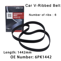 Car PK Transmission V-Ribbed Belt For CHRYSLER NEON FORD FIESTA KA MITSUBISHI LANCER ROVER 200 400 600 6PK1442 MN158795 ADG09622