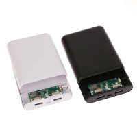 Black White 4 18650 DIY Power Bank Case Dual USB Output Ports Plastic Shell Box Mobile Power Bank Case No Welding