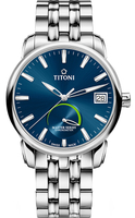 TITONI 梅花錶 大師系列 動力顯示 機械男腕錶(94388S-676)-41mm-藍面鋼帶【刷卡回饋 分期0利率】【APP下單22%點數回饋】