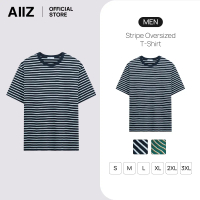 AIIZ (เอ ทู แซด) - AIIZ เสื้อยืดคอกลมแขนสั้นผู้ชายทรงหลวมลายทาง AIIZ Men’s Stripe Oversized T-Shirt