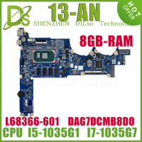 KEFU L37349-601 L68366-601 Mainboard For HP 13-AN 13-AN0031 Laptop Motherboard W/i5-8265U I7-8565U i5-1035G1 i7-1035G7 8GB-RAM