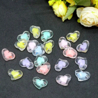 15 pcs Manik Love isi Manik Akrilik Transparan Manik DIY Aksesoris Manik Love Bening Manik Bahan Gel