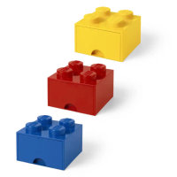 【Room Copenhagen】LEGO 四凸抽屜收納箱3色組合-黃紅藍(樂高收納盒)