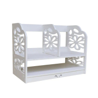 【Osun】DIY木塑板白色雕花櫻花書架(桌上型書架置物架CE178-YH40A)