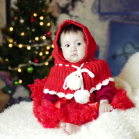 【日安朵朵】女嬰童雪紡蓬蓬裙 - 小紅帽(寶寶女童澎裙禮服)