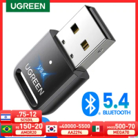 UGREEN 2 in 1 USB Bluetooth 5.4 5.3 Dongle Adapter for PC Speaker Wireless Mouse Music Audio Receiver Transmitter Bluetooth 5.0