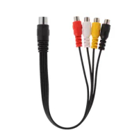 30CM 5 Pin Male Din Plug to 4 RCA Phono Female Plugs Cable Wire Cord Conne Drop Shipping