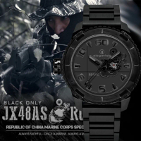 【elegantsis 愛樂時】海軍陸戰隊特別款機械錶-闇夜黑/48mm 禮物 送禮 推薦(ELJX48AS-LVTP5-NB01MA)