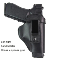 Leather Concealed Carry Gun Holster for Glock 17 19 22 26 Beretta M92 Sig Sauer P226 cz75 Glock Holster Arisoft Pistol Clip Case
