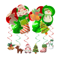 聖誕節佈置可愛螺旋裝飾6款1組(聖誕節 布置 聖誕 派對 耶誕 氣球 佈置 吊飾 裝飾)
