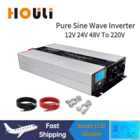 6000W 7000W Inverter DC 12V 24V 48V To AC 220V 230V Solar Transformer LCD Display Voltage Pure Sine Wave Power Converter