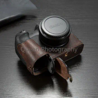 Genuine Leather EOS R Camera Case For Canon eos r rp Camera Bodysuit Handle Half Bag рюкзак bolsas сумка sling 카메라가방