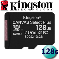 金士頓 128GB 100MB/s microSDXC U1 記憶卡 SDCS2/128G