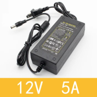 1pcs 12V5A New AC 100V-240V 60W Converter power Adapter DC12V 5A 2.1mm-2.5mm*5.0mm DC Plug Power Supply Adapter
