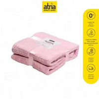 Atria Selimut Bulu Jacquard Blanket Flannel Fleece Pink
