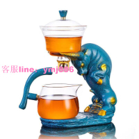 台灣 茶具 自動玻璃茶具套裝 懶人沖泡茶器 功夫茶杯套裝 磁吸茶壺 茶漏 隨身壺 快客杯 泡茶組 隨行茶具組