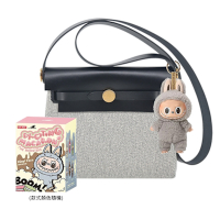 Hermes 愛馬仕 Mini Herbag 20cm W刻 帆布斜背包(AC黑色/金釦)