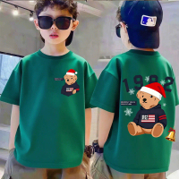 เสื้อครอบครัวพ่อแม่ลูก เสื้อยืดเด็กคอกลม ธีมคริสต์มาส  Beverly Hills Polo Club แขนสั้น คอกลม เสื้อยื