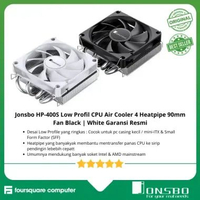 Jonsbo HP-400S Low Profil CPU Air Cooler 4 Heatpipe 90mm Fan Black | White Garansi Resmi Black