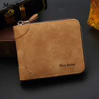 Men's Leather Wallet Casual Zipper Wallets Card Holder Male Synthetic PU Purse Coin Purse Personalized Wallet Men Leather