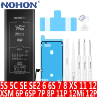 NOHON Replacement Battery For Apple iPhone 7Plus 8Plus 6Plus 6S Plus 8 7 11 Pro 12 Mini XS MAX SE SE2 5S Lithium Polymer Battery
