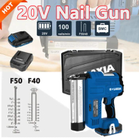 Electric nail gun Brushless Cordless Electric Nail Gun+2 Set Nails U Stapler Nailer Stapler Furniture Staple Gun Woodworking