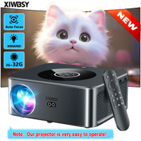 XIWBSY 1080P Full HD Projector LED 4K WiFi Android Projector Auto Focus 800 ANSI 18000 Lumens Mini Home Theater TV Projector