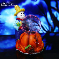 Mr Pumpkin Crystal Plasma Lamp 4 Inch Glass Ball Touch Sensing Science Enlightenment Cool Interior Table Decoration Ornament
