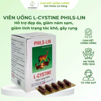 Viên uống L-CYSTINE Phils-lin 500mg đẹp da, phục hồi da tóc hư tổn, hộp 60 viên