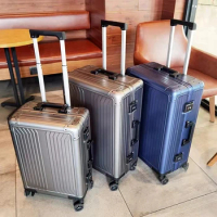 All-Aluminum Magnesium Alloy Luggage Women's Trolley Case Men's Password Suitcase high-capacity Suitcase travel fashion Luggage