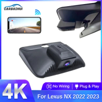 For LEXUS NX400 NX350h NX260 2022 2023 4K 2160P Dash Cam Front and Rear Camera UHD Car DVR Video Recorder Plug and Play DashCam