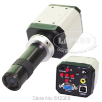 2.0MP HD 120X Digital Industry Microscope Video Industrial Magnifier 3 in 1 VGA USB AV TV Camera + 40mm C-mount Lens for PCB Lab