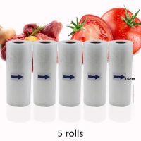 5 Rolls/Lot Vacuum Sealer Bags Food Sealer Bags Keep Food Fresh Storage Bag 15*500cm