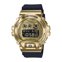 CASIO卡西歐 G-SHOCK 金屬錶圈 透明手錶-黑金_GM-6900G-9_49.7mm