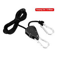 Tali Katrol Guyline Pulley Adjustable 1.8M Carabiner Aluminium Untuk Flysheet Tenda Jemuran Ikat Bar