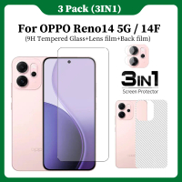 กระจกนิรภัยป้องกันหน้าจอความแม่นยำสูง 3 ใน 1 สำหรับ OPPO Reno14F/Reno14 5G: ตัวป้องกันเลนส์, ตัวป้อง