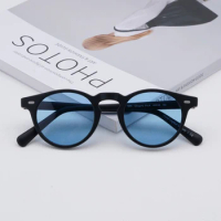 45 Size Quality Gregory Peck Vintage Acetate Round Sunglasses Designer Men Women Sun Glasses OV5186 Eyeglasses