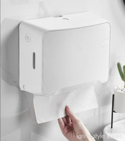 擦手紙盒壁掛式廁所紙巾盒免打孔衛生間抽紙盒洗手間干手紙盒商用