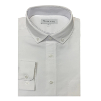MURANO 休閒牛津長袖襯衫-白(台灣製、現貨、牛津)