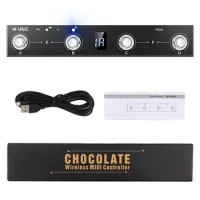 Portable M-VAVE Chocolate MIDI Footswitch Controller Rechargeable 4Buttons Pedal Multi-functional MIDI Controller