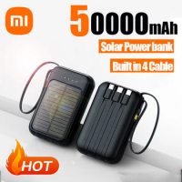 Xiaomi 50000mAh Solar Power Bank 4USB Lines Slim Charging Portable Charging External Spare Battery For Various Mobile Phones