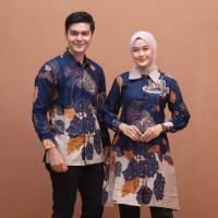 Atasan Batik Tunik Motif Best seller Couple Kemeja Pria Motif Mawar Katun