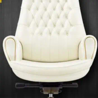 White leather boss chair. Computer chair swivel office ergonomic .69