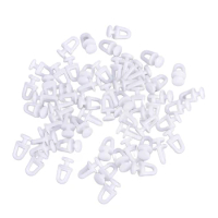 60Pcs White Plastic Rail Curtain Track Conveyor Hook Rollers Home Curtains Accessories
