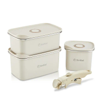 【KoiKoi可以可以】可微波不鏽鋼封蓋保鮮盒4件組-含可拆式防燙把手(微波烤箱電鍋冷凍都OK!)